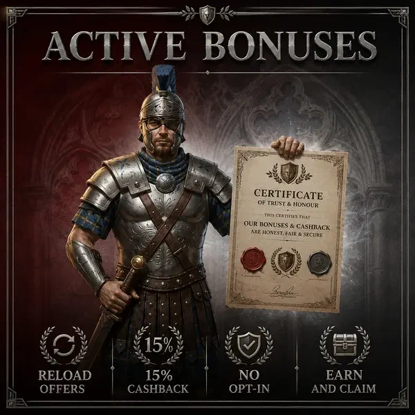 Disciplinovaný centurion drží certifikát reload bonusu u Active Reload Bonuses and Cashback